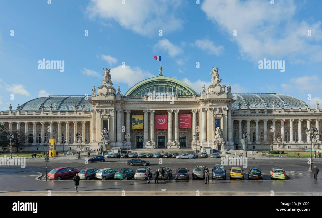 Galeries Nationales du Grand Palais, 1900, les architectes Henri Deglane, Albert Louvet, Albert-Félix-Théophile Thomas, Charles Girault, Avenue Winston-Chu Banque D'Images