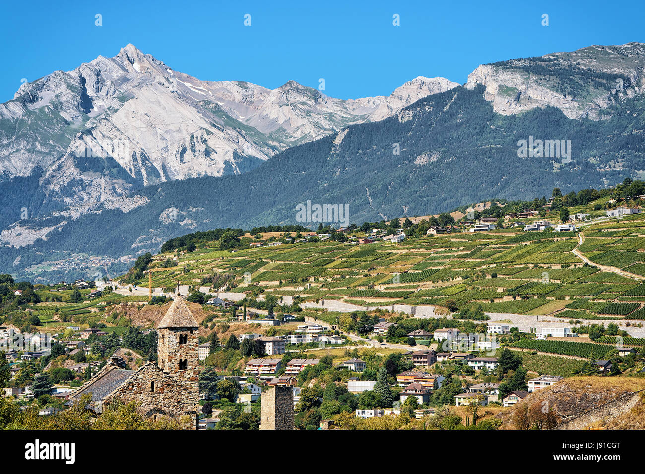 Trois saints chapelle à Sion, Canton du Valais, Suisse. Banque D'Images