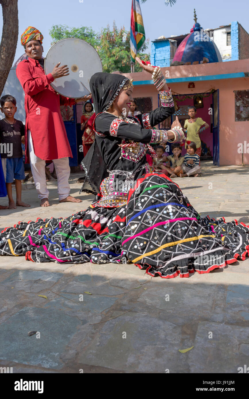 Kalbelia nomades du Rajasthan, Inde Banque D'Images