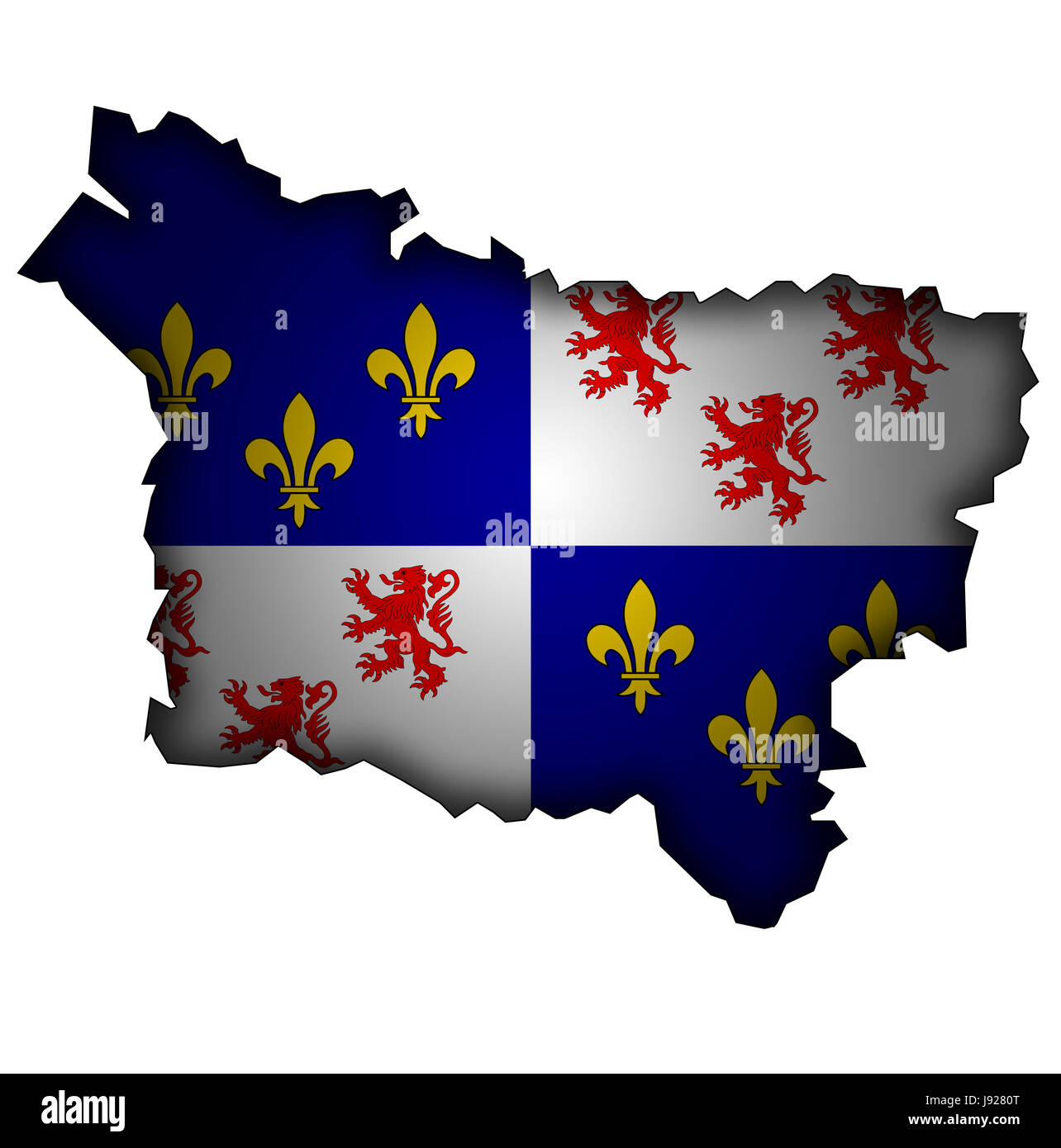 Isolés, emblème, l'Europe, affiche, illustration, France, drapeau, Rusty, national, Banque D'Images