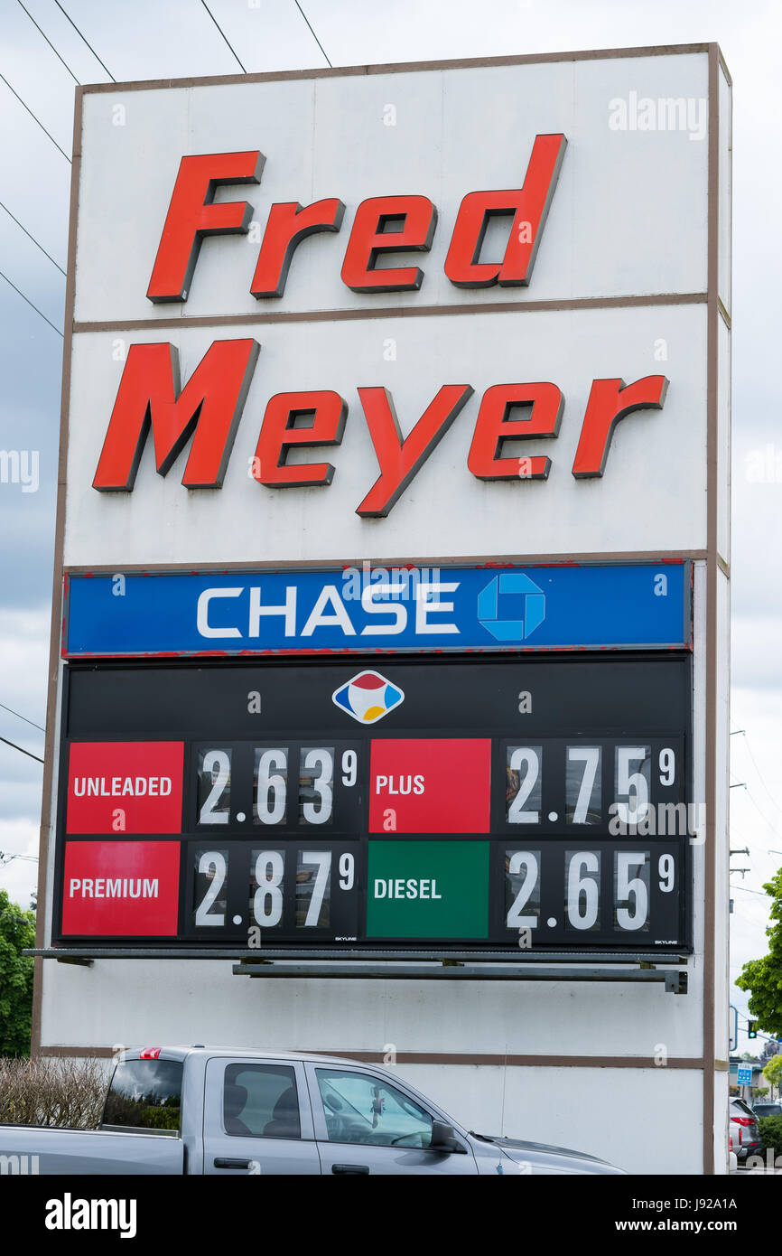 Prix du gaz naturel s'identifier dans l'Oregon à Fred Meyer Banque D'Images