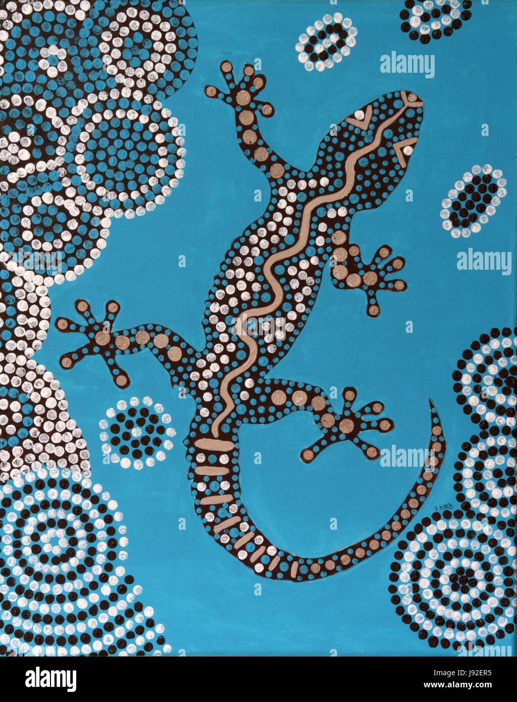 Lézard, lézard, l'Australie, les reptiles, gecko, turquoise, pictogramme, symbole, Banque D'Images