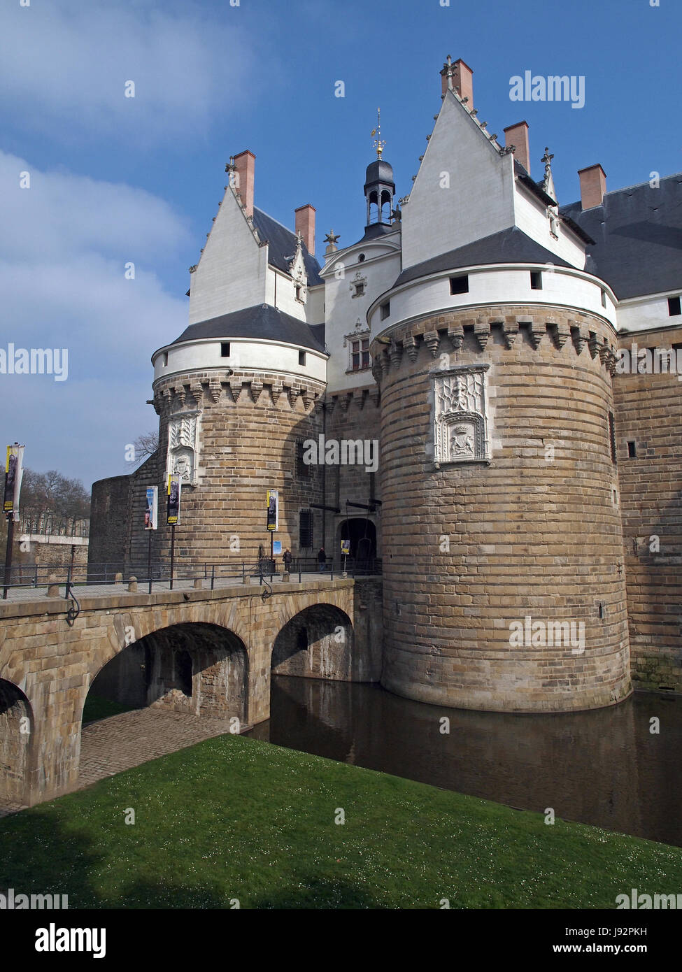 Bleu, art, fief, stone, antique, bridge, arche, Europe, France, forteresse, Banque D'Images