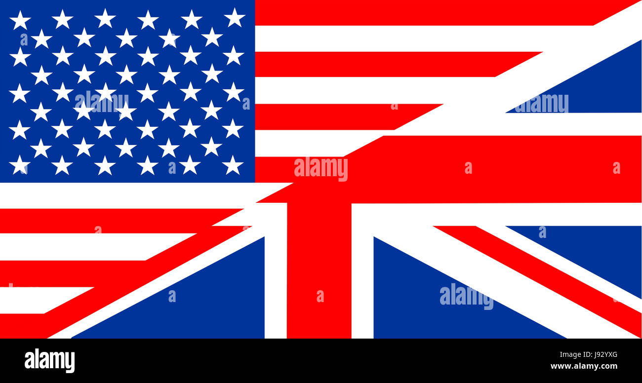 Aux Etats Unis L Amerique L Angleterre Le Drapeau La Langue Le Pays La Grande Bretagne Dictionnaire Francais Photo Stock Alamy