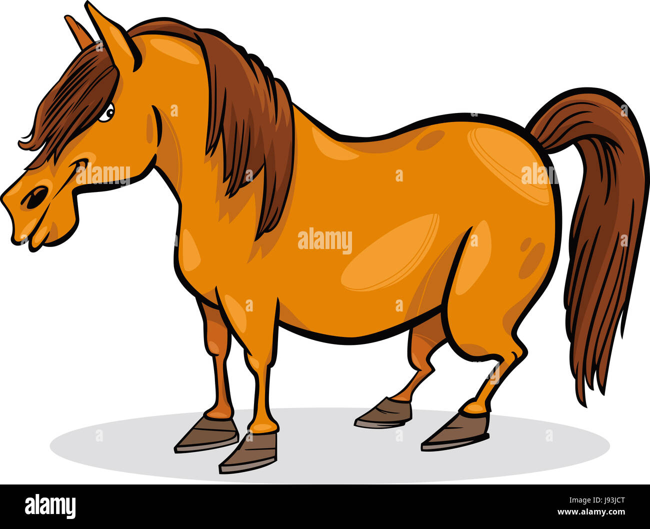 Les animaux, chevaux, illustration, poney, ferme, funny, cartoon, rire, rire, Banque D'Images
