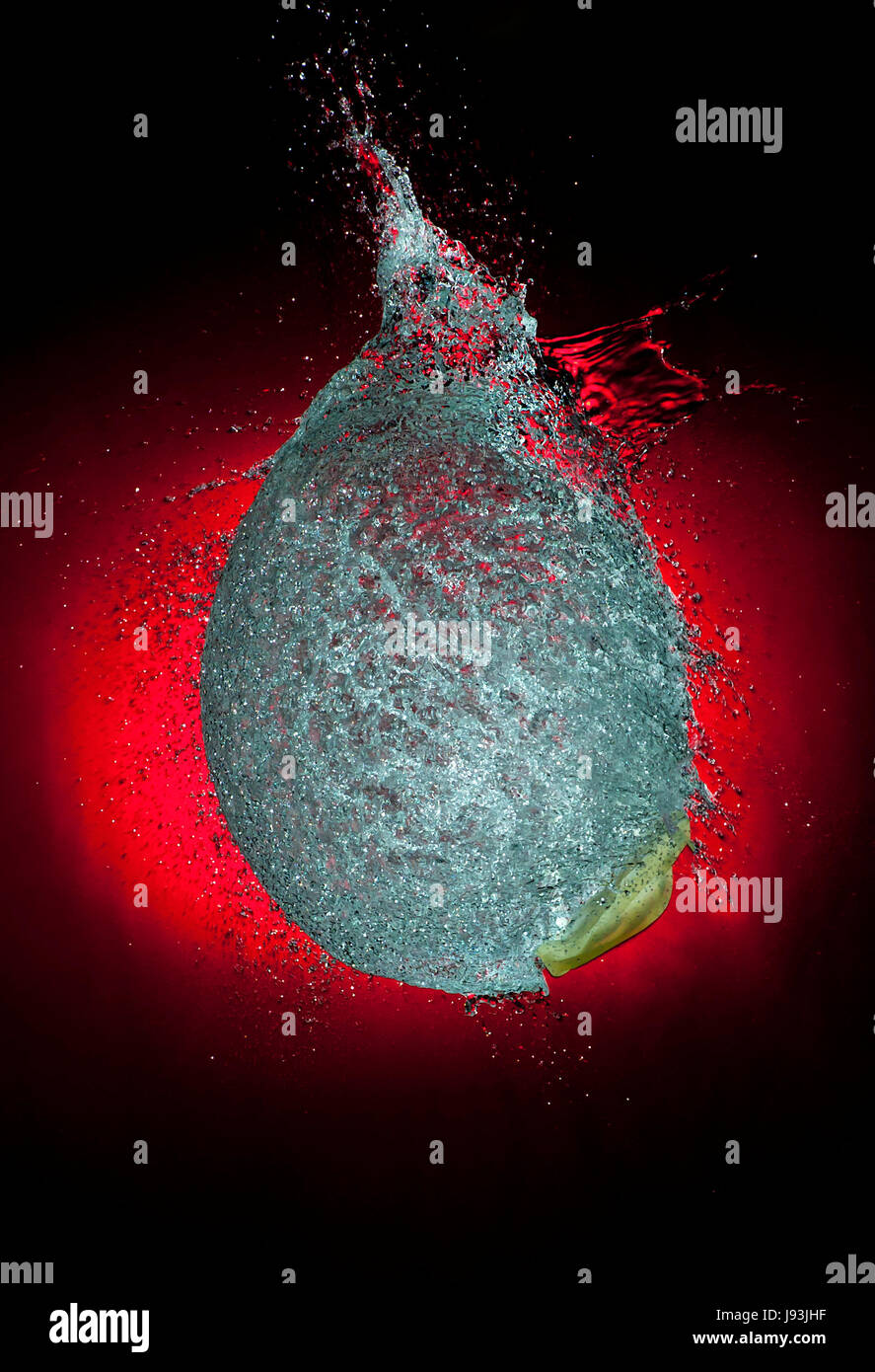 Ballon, exploser, vitesse, vitesse, explosion, explosion, rouge, de l'eau, mouvement, Banque D'Images