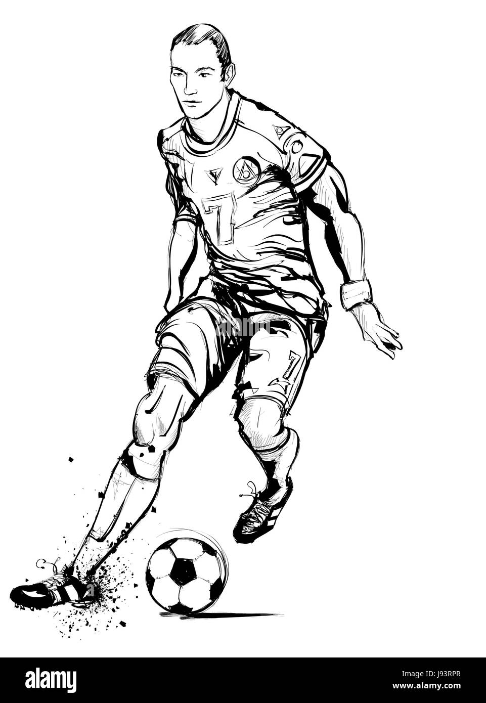 Joueur de football en action - vector illustration Illustration de Vecteur