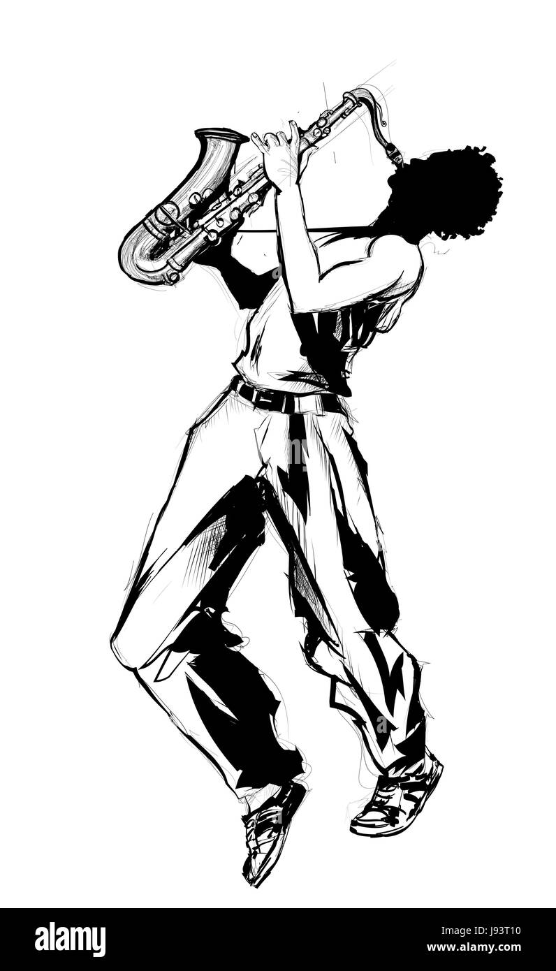 Saxophoniste de jazz - vector illustration Illustration de Vecteur