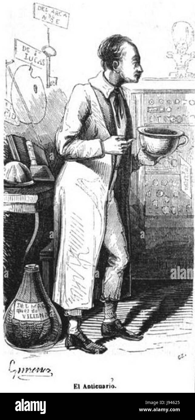 Les Espagnols 169 El Anticuario fait référence à une œuvre d'art ou à un objet lié au patrimoine et à l'antiquité espagnols. Le terme « El Anticuario » fait référence aux antiquités, suggérant un lien avec les riches artefacts historiques de l'Espagne. Banque D'Images