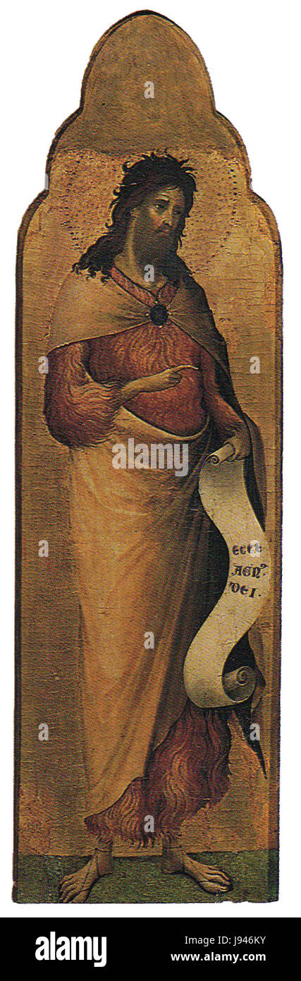 Polittico dei Santi cosma e damiano (paolo veneziano) San Giovanni Battista Banque D'Images