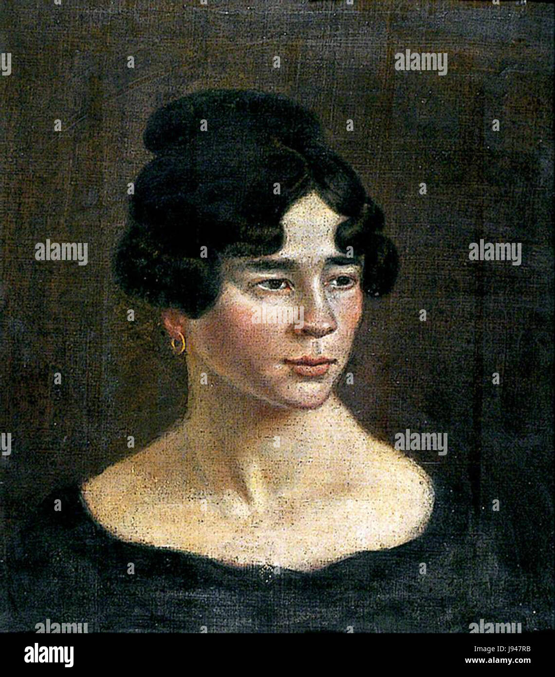 Portrait d'une jeune femme par Robert Ladbrooke Banque D'Images