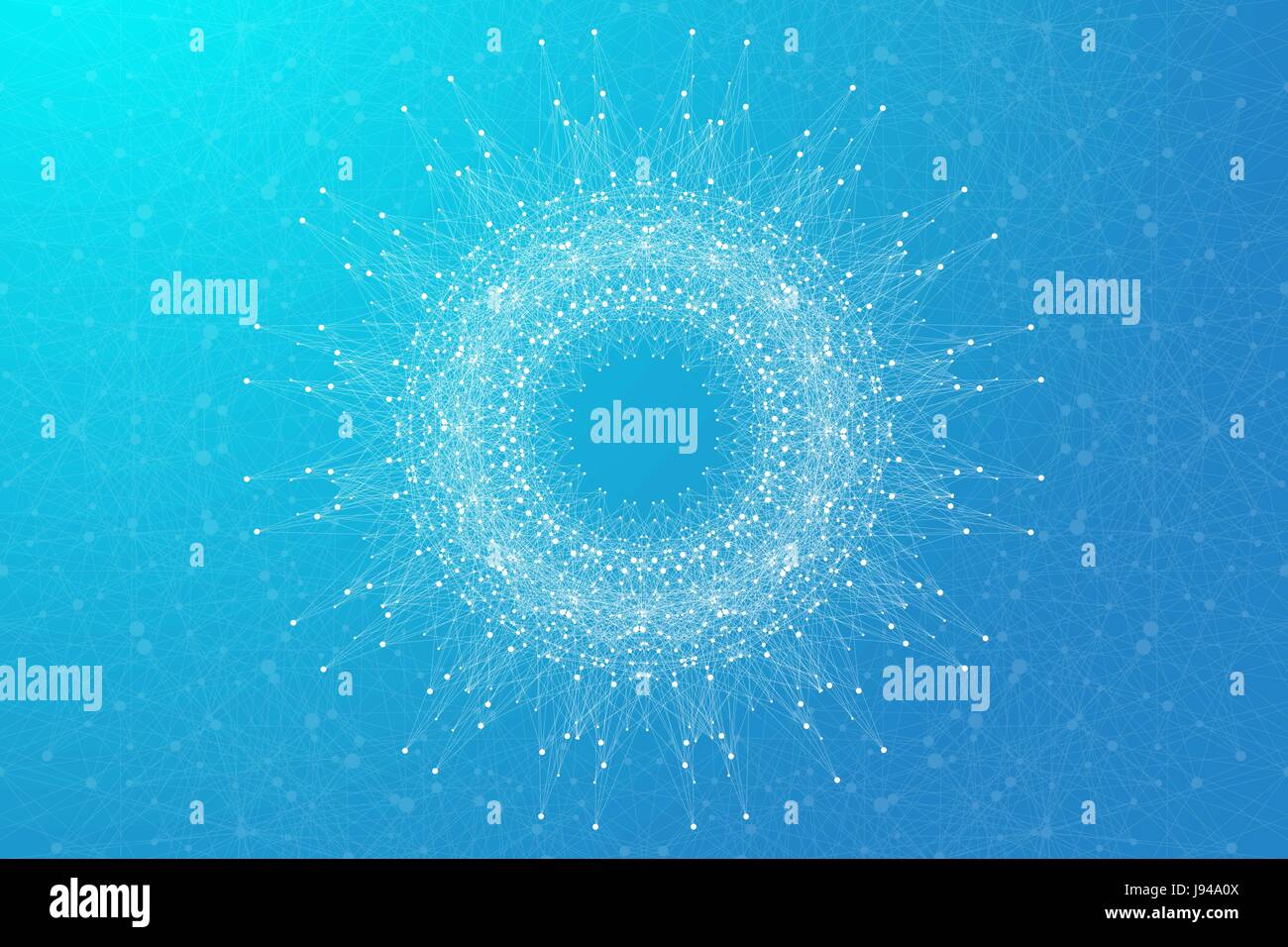 Abstrait géométrique ligne connecté avec des points. Big la visualisation de données. Arrière-plan de la communication et de la molécule. Réseau social d'informations. Concept de la technologie moderne. Vector illustration. Illustration de Vecteur
