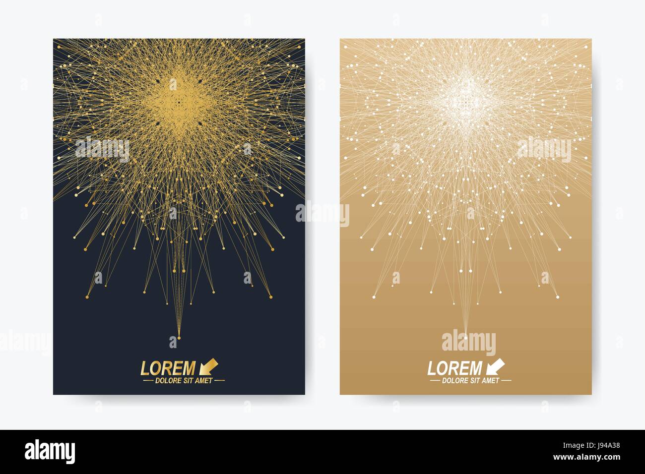 Vecteur moderne modèle pour brochure, dépliant, flyer, magazine, la couverture ou le rapport annuel. Format A4. Les affaires, les sciences, la médecine et technologie conception mise en page livre. Résumé présentation avec golden mandala Illustration de Vecteur