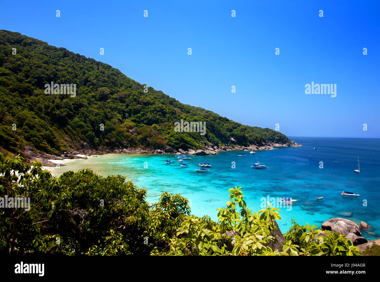 Baie de Ko Similan, îles Similan, la mer d'Andaman, Thaïlande Banque D'Images
