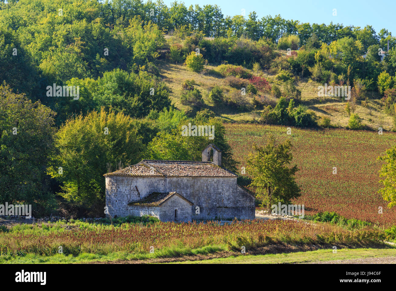 France, Tarn et Garonne, Lauzerte, labellisé les plus Beaux villages de France (les plus beaux villages de France), chapelle de Carces Banque D'Images