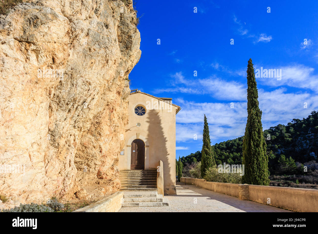 France, Vaucluse, la Roque-Alric, l'église Banque D'Images