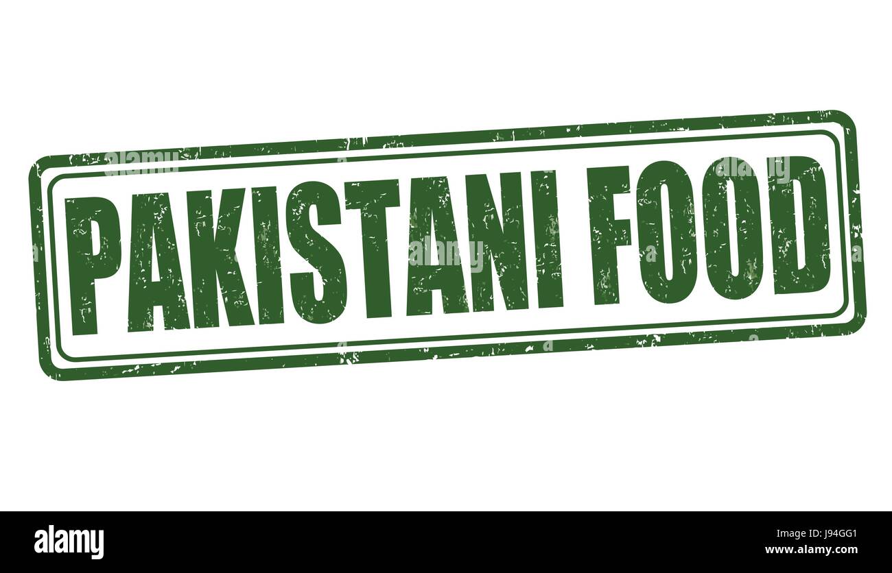 Nourriture pakistanaise grunge tampons sur fond blanc, vector illustration Illustration de Vecteur