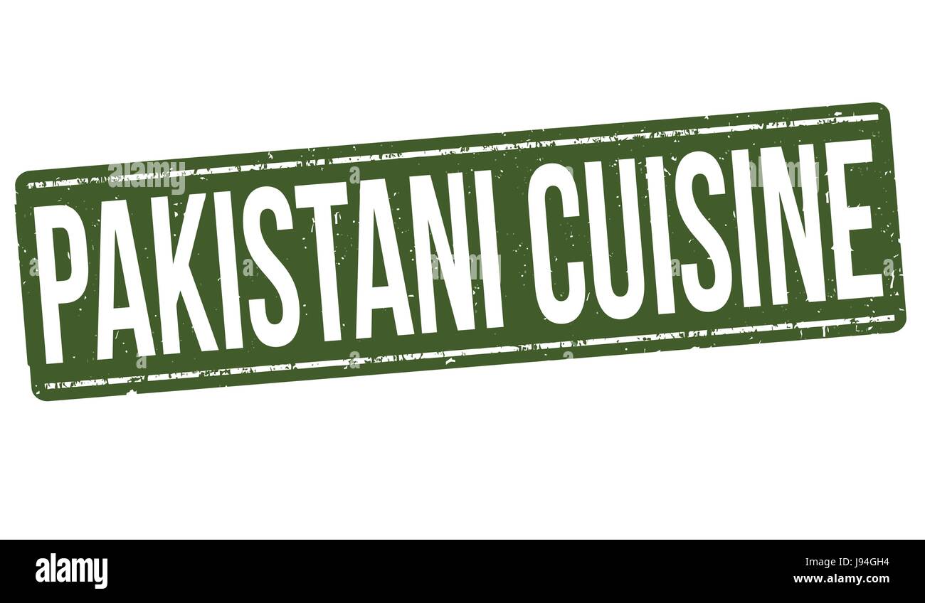 Cuisine pakistanaise grunge tampons sur fond blanc, vector illustration Illustration de Vecteur