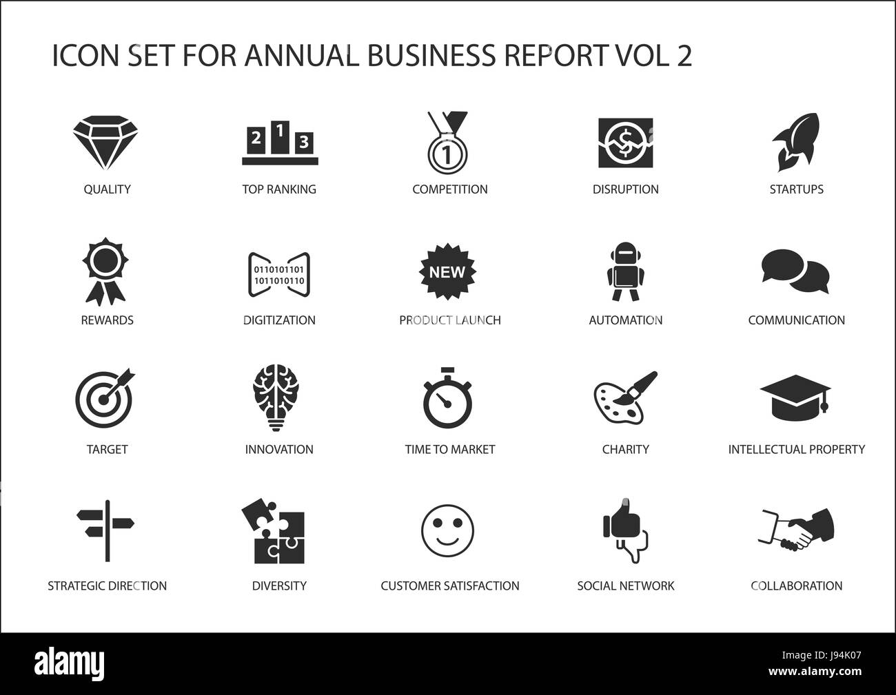 Design plat simple symbole d'entreprise annuel rapport d'affaires Illustration de Vecteur