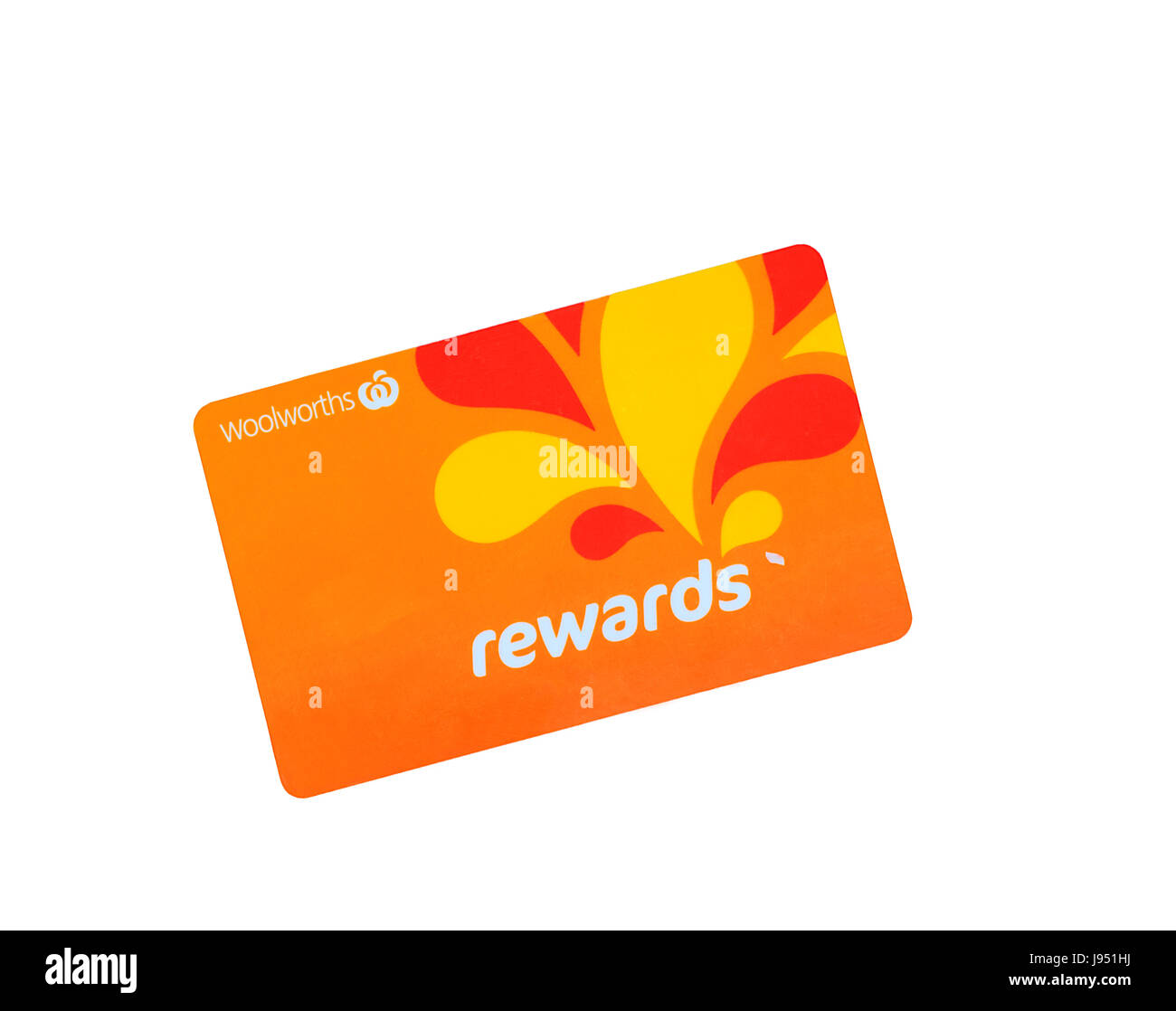Une carte Récompenses Woolworths isolé sur fond blanc, de l'Australie Banque D'Images