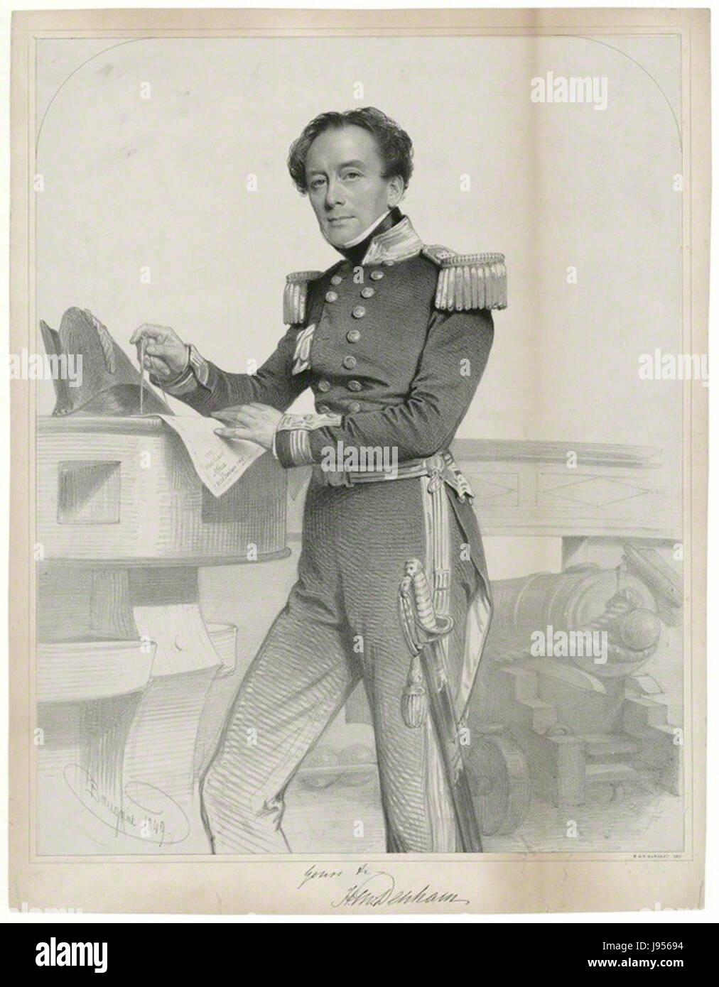 Portrait de Sir Henry Capitaine Mangles Denham par Charles Baugniet, 1849 Banque D'Images