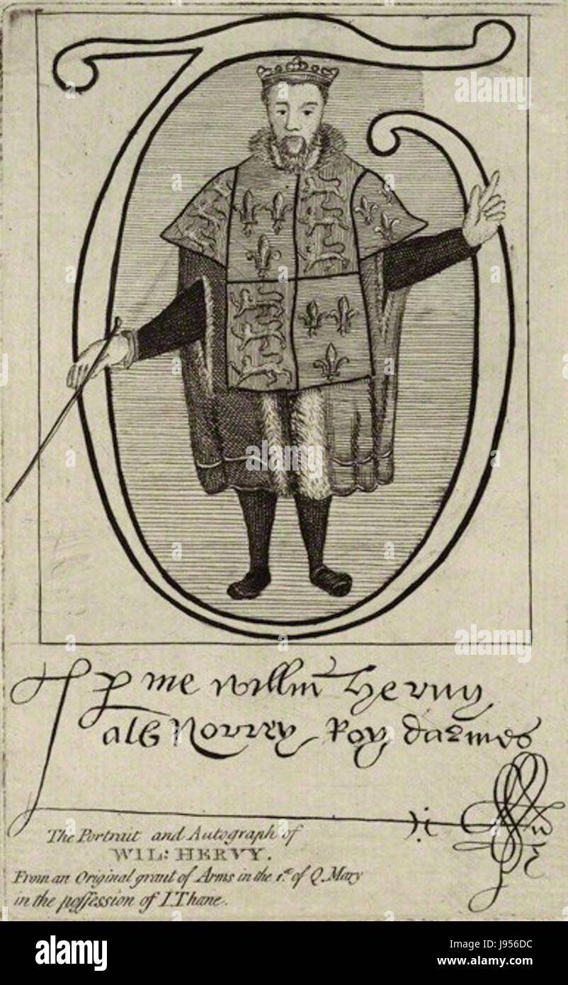 William Harvey, connu pour ses travaux en physiologie et en médecine, a contribué de manière significative à la compréhension du système circulatoire. Le héraut représente son héritage dans l'histoire médicale. Banque D'Images