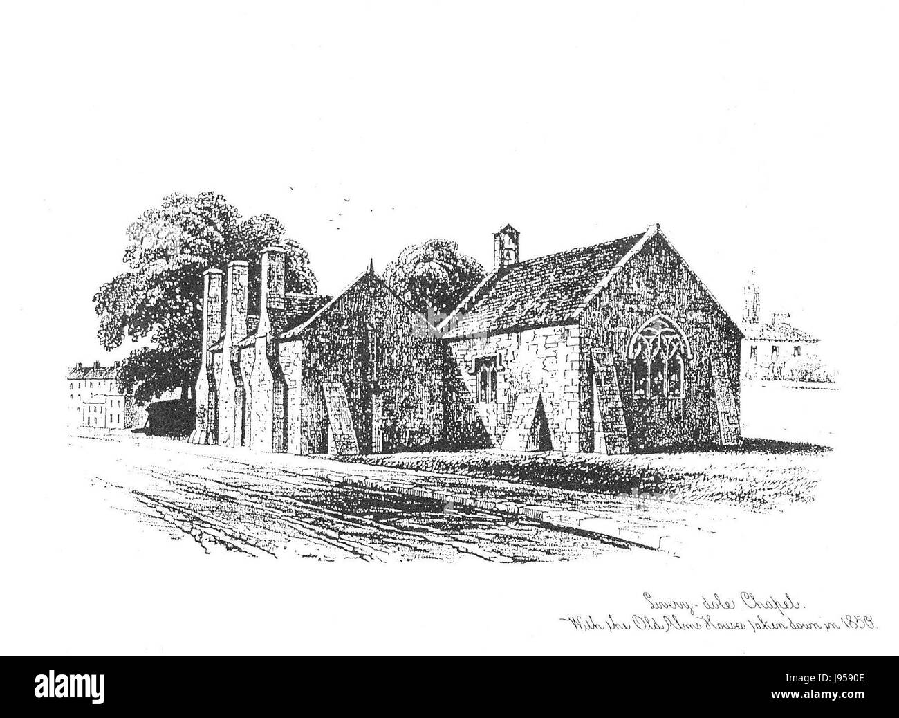 « Old Livery Dole, 1850 » de Spreat dépeint une scène emblématique du milieu du XIXe siècle, mettant en valeur la vie quotidienne et les éléments architecturaux de l'époque. C'est une représentation importante de la société et du développement urbain de l'ère victorienne. Banque D'Images