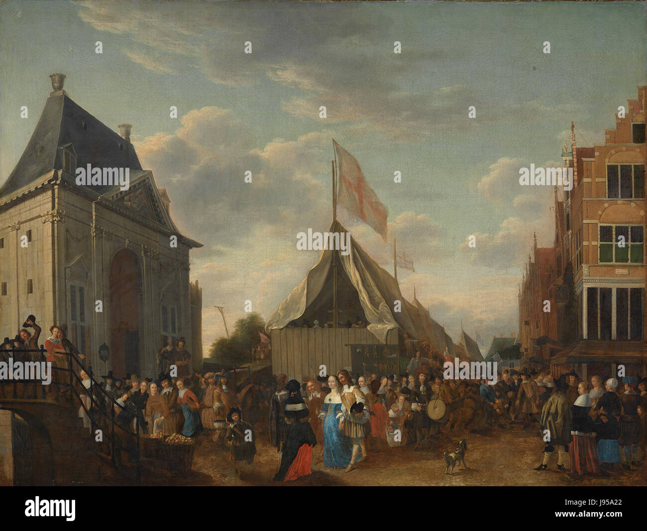 Le 'sa 31313 kermis' fait référence à un carnaval traditionnel ou à une foire organisée près du Heiligewegspoort, probablement aux pays-Bas ou en Belgique, mettant en valeur la culture locale, les divertissements et les festivités sur le site. Banque D'Images