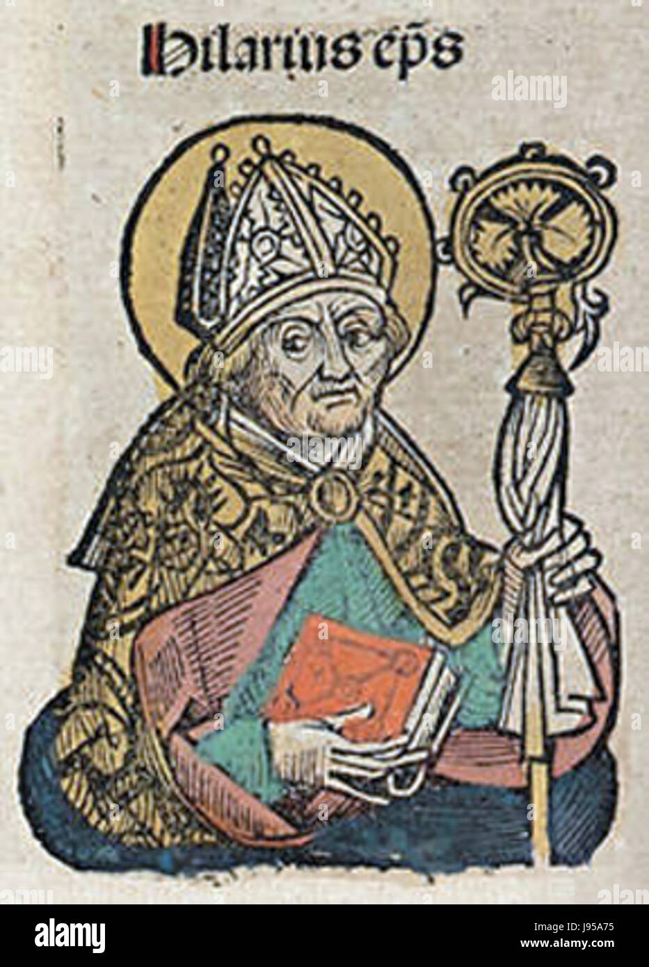 Les chroniques de Nuremberg, en particulier f 131r 33, est un manuscrit enluminé, créé au XVe siècle, qui documente l'histoire du monde de la création à nos jours. Il présente des illustrations et des textes élaborés sur les origines du worldâ€™, des événements importants et des personnages historiques notables. Banque D'Images