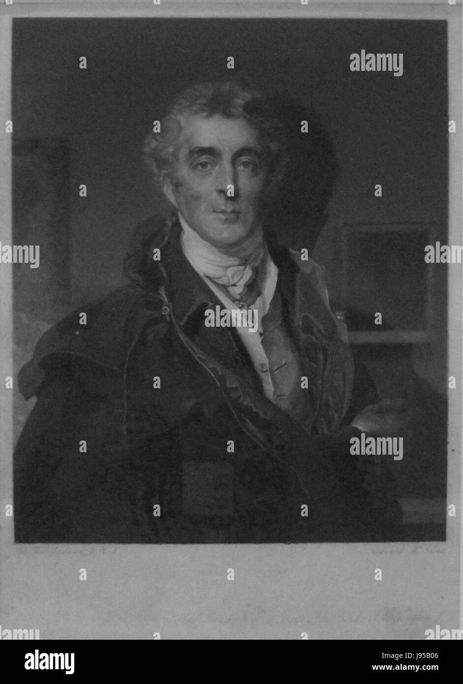 'Arthur Wellesley, 1er duc de Wellington' par Edward McIness, 1844, manière noire Banque D'Images