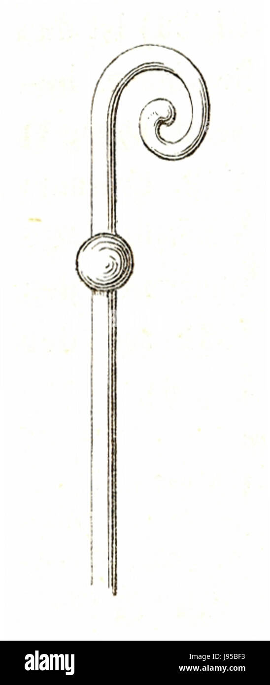 Le MZK 002 Nr 10 Bischofstab est un bâton liturgique à signification symbolique, représentant l’autorité et le rôle spirituel de l’évêque dans les cérémonies religieuses. C'est un artefact clé dans les traditions liturgiques. Banque D'Images