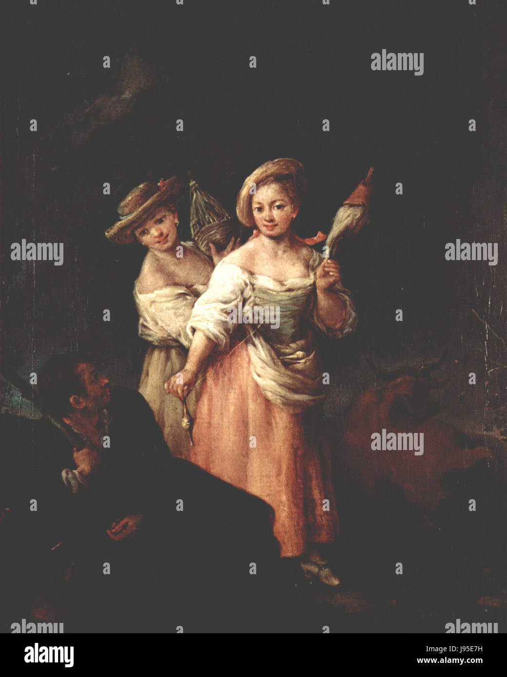 Pietro Longhi était un peintre vénitien du XVIIIe siècle connu pour ses scènes de la vie vénitienne, capturant des moments de la vie quotidienne avec des détails élégants et une utilisation habile de la lumière. Banque D'Images