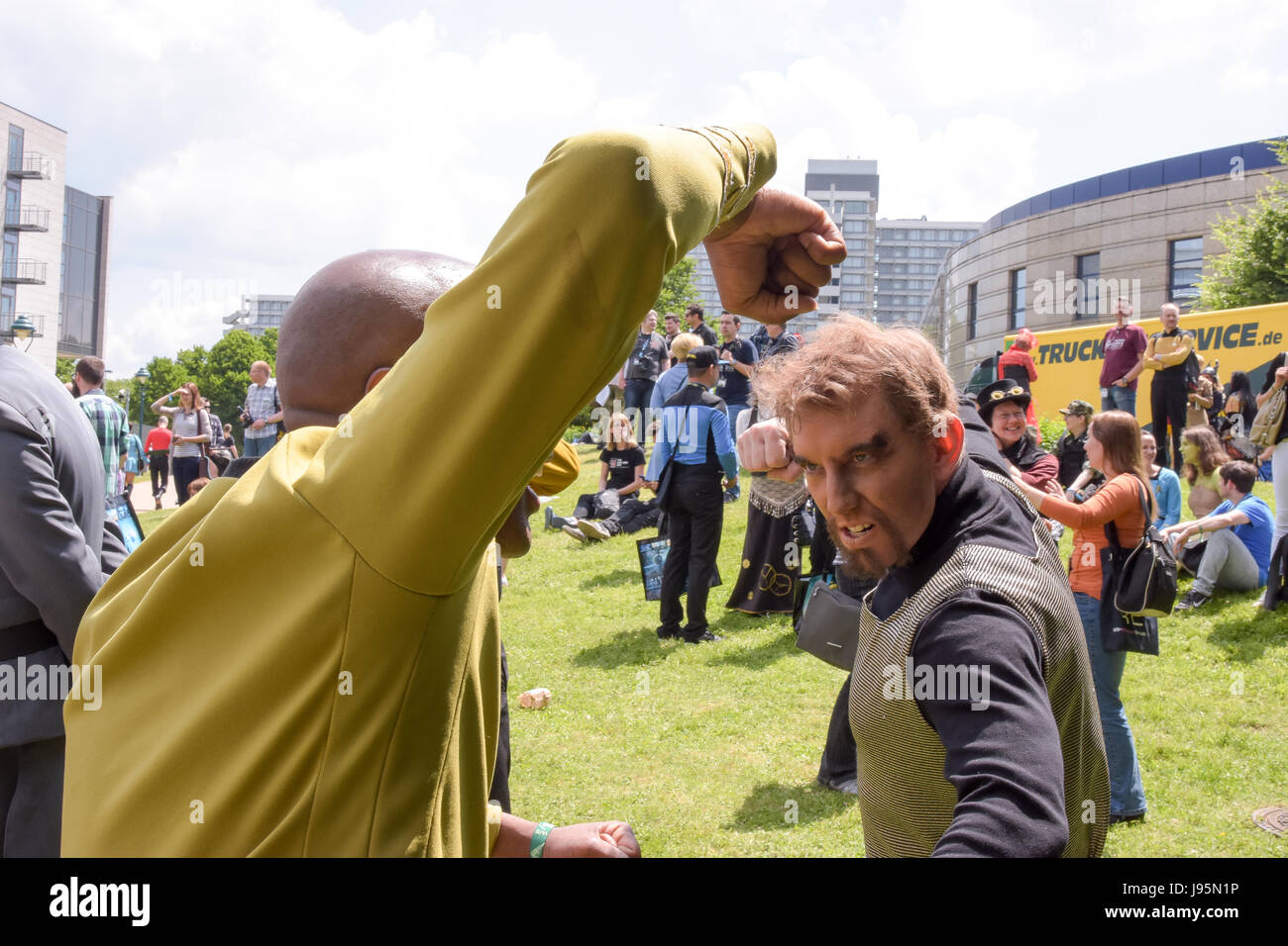 Bonn, Allemagne. Jun, 2017 4. Rassemblement des fans de Star Trek à la FedCon. La FedCon 26, la plus grande Convention de Star Trek, invite des célébrités et fans de se rencontrer dans des séances de signature et de panneaux. La FedCon 26 juin 2017 a eu lieu de 2 à 5. Photo : Markus Wissmann/Alamy Live News Crédit : Markus Wissmann/Alamy Live News Banque D'Images