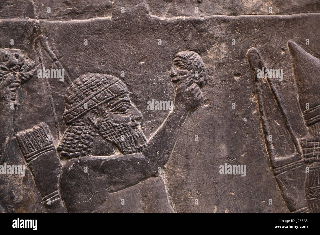 Ville de -alammu. L'assyrien, soldats assyriens portent les chefs des morts. 700-692 BC. Sud-ouest. Prix XIV. Ninive. British Museum. Londres. Banque D'Images