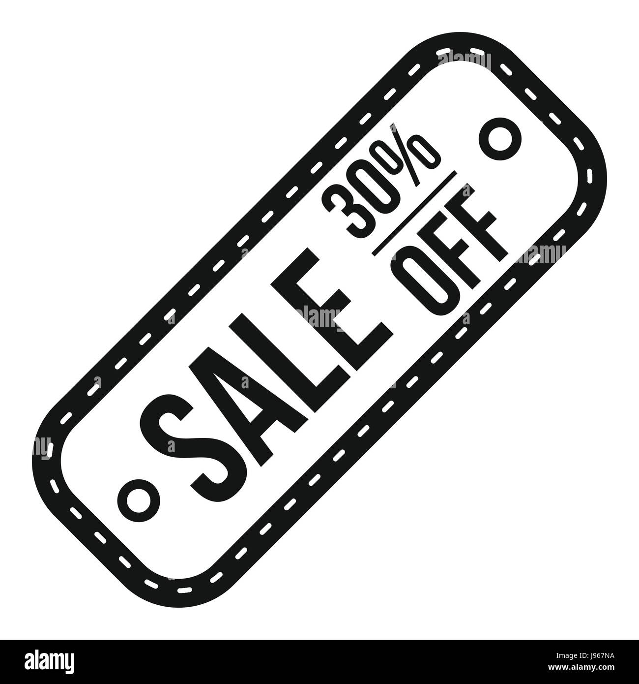 Tag vente 30  % off, l'icône de style simple. Illustration de Vecteur