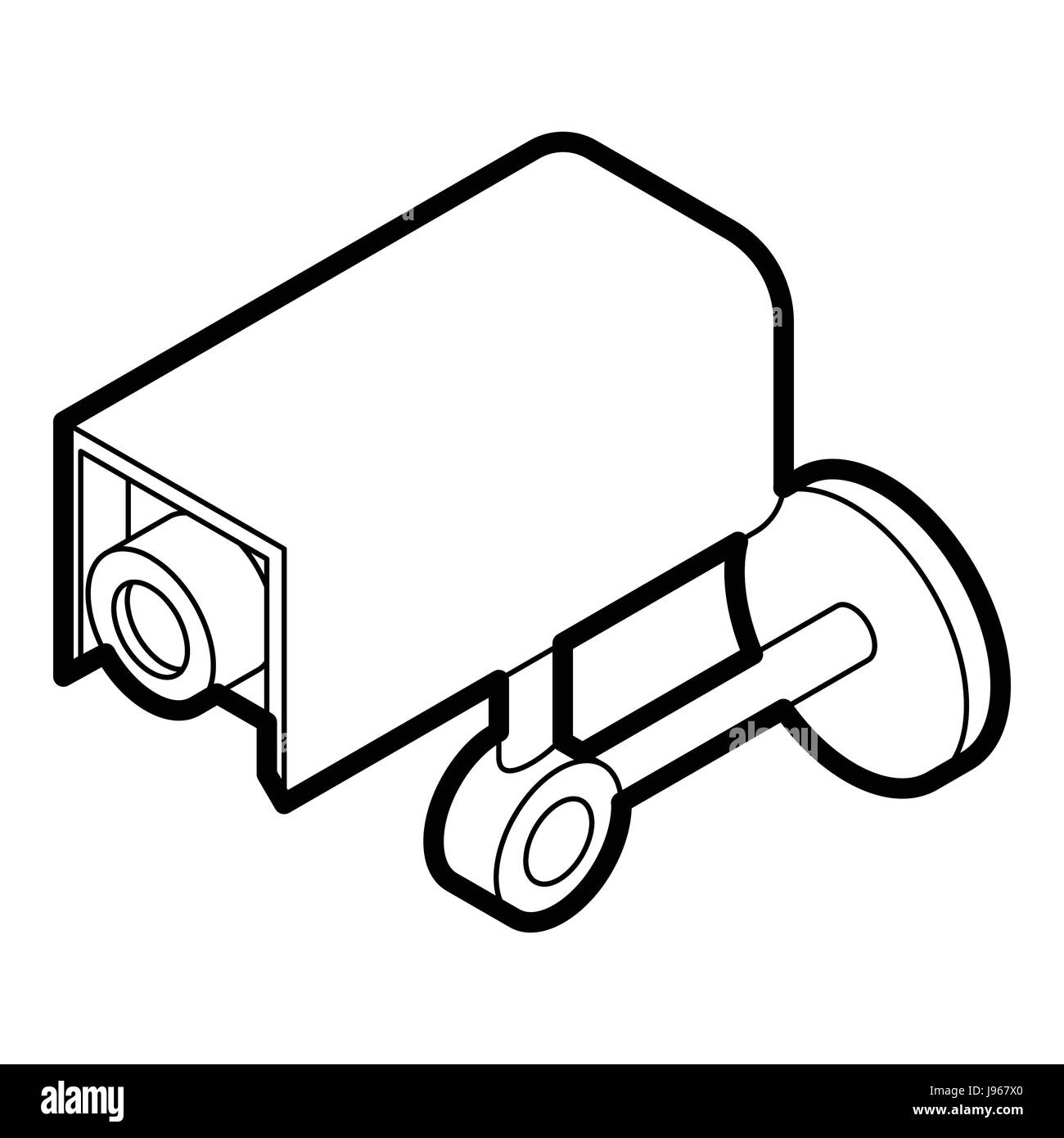 L'icône de caméra de surveillance, style contour Illustration de Vecteur