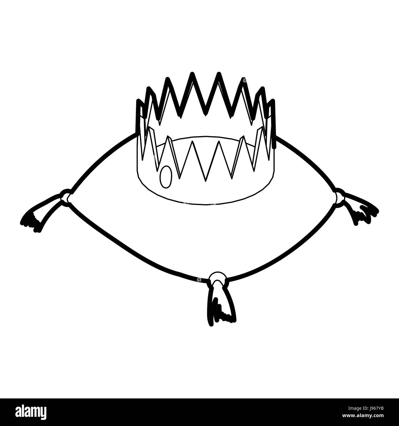 Couronne sur un oreiller, icône de style contour Illustration de Vecteur