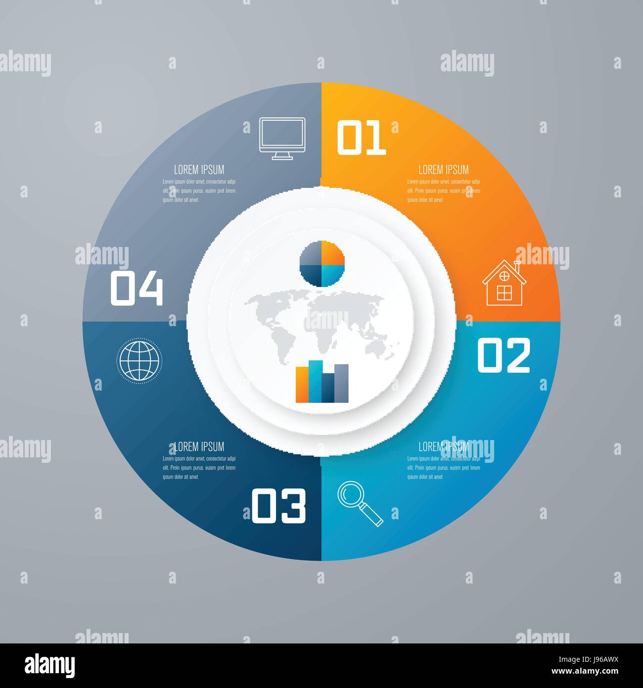 Diagramme du cycle de répertorie, graphique, présentation Illustration de Vecteur