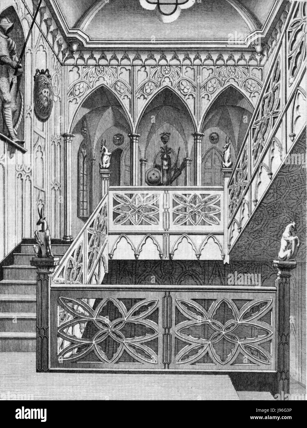 Strawberry Hill fait référence à un manoir de style gothique à Twickenham, Londres, construit par Horace Walpole. Il est connu pour son importance historique et architecturale. Banque D'Images