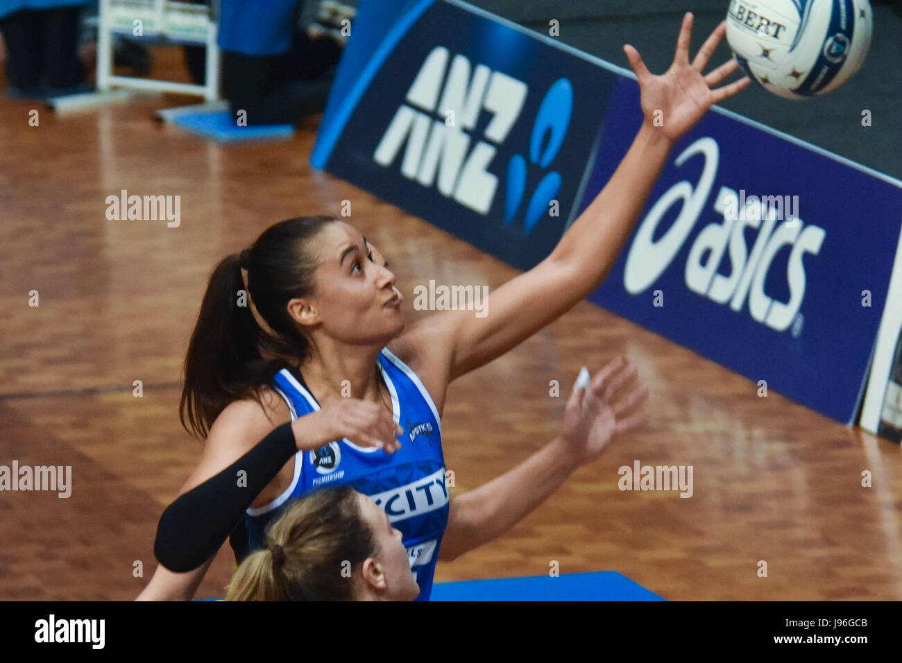 Auckland, Nouvelle-Zélande. 31 mai, 2017. Maria Tutaia de mystiques est en action au cours de la Premiership match ANZ netball entre mystiques et le pouls à Côte-Nord Centre de l'événement à Auckland, en Nouvelle-Zélande le 31 mai 2017. Credit : Shirley Kwok/Pacific Press/Alamy Live News Banque D'Images