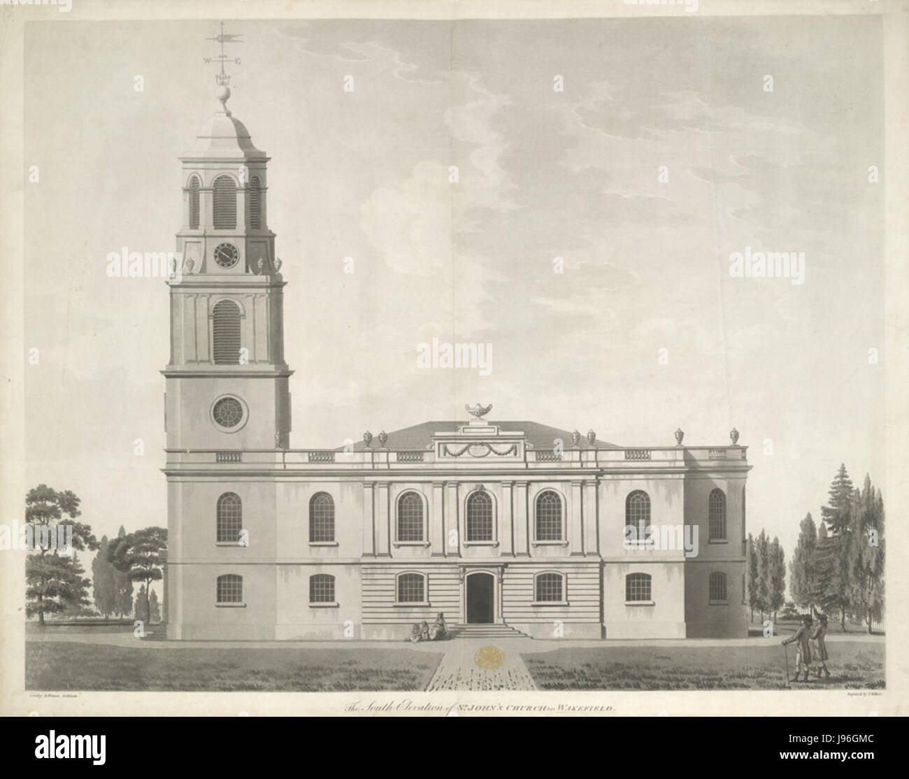 L'élévation du sud de Saint John's Church, à Wakefield par Lindley & Watson architectes 1797 Banque D'Images