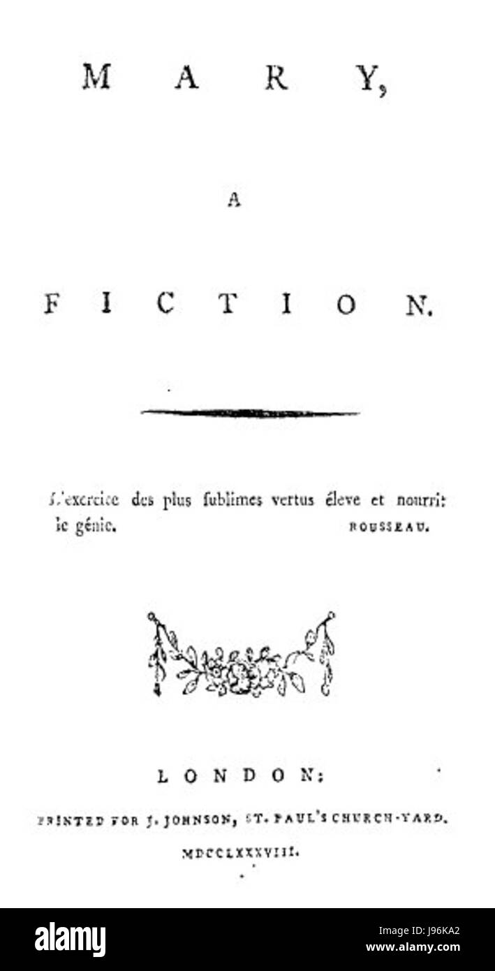 WollstonecraftMaryFiction Banque D'Images