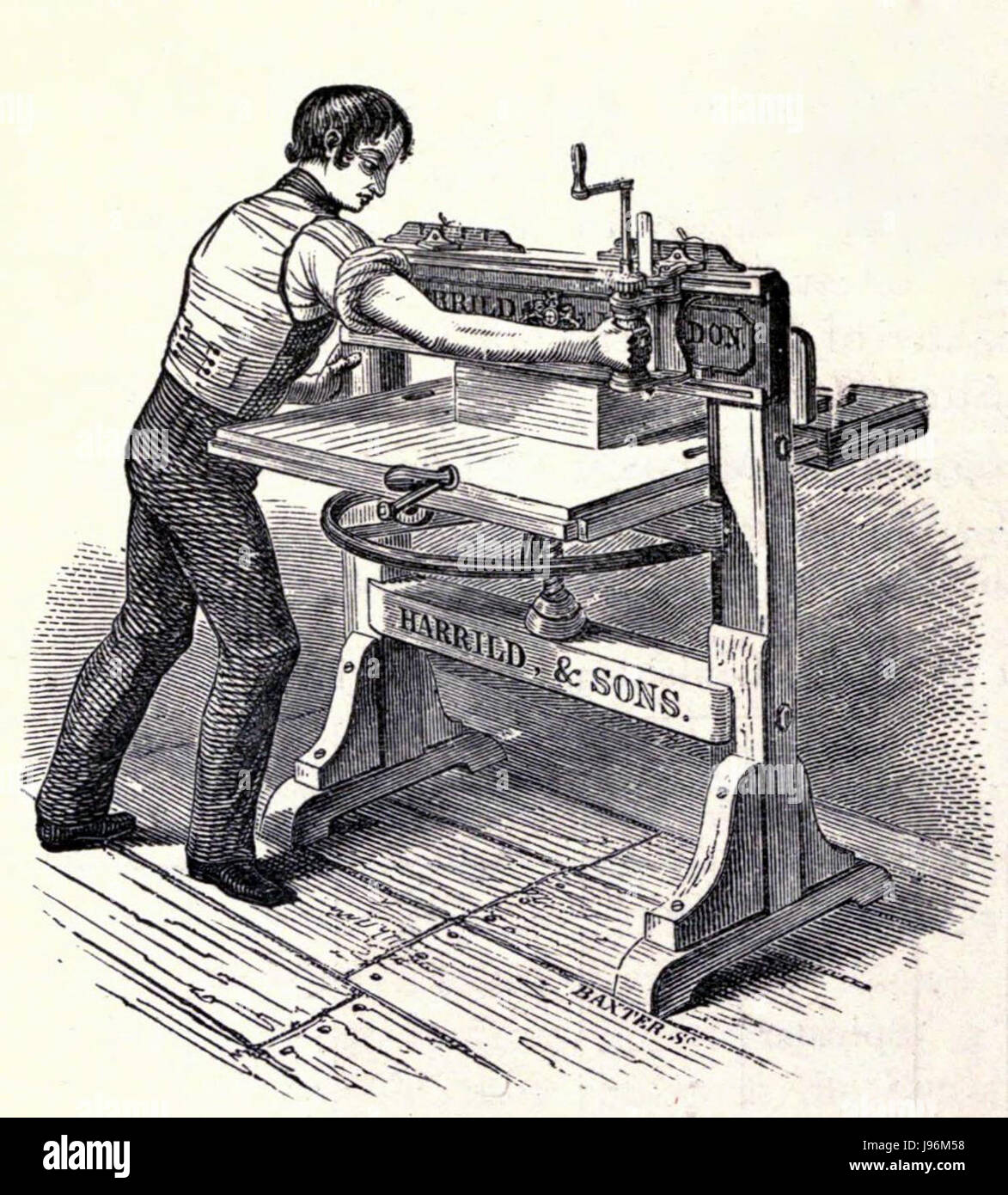 Années 1820, coupe-papier, gravure sur bois Gravure de George Baxter Banque D'Images