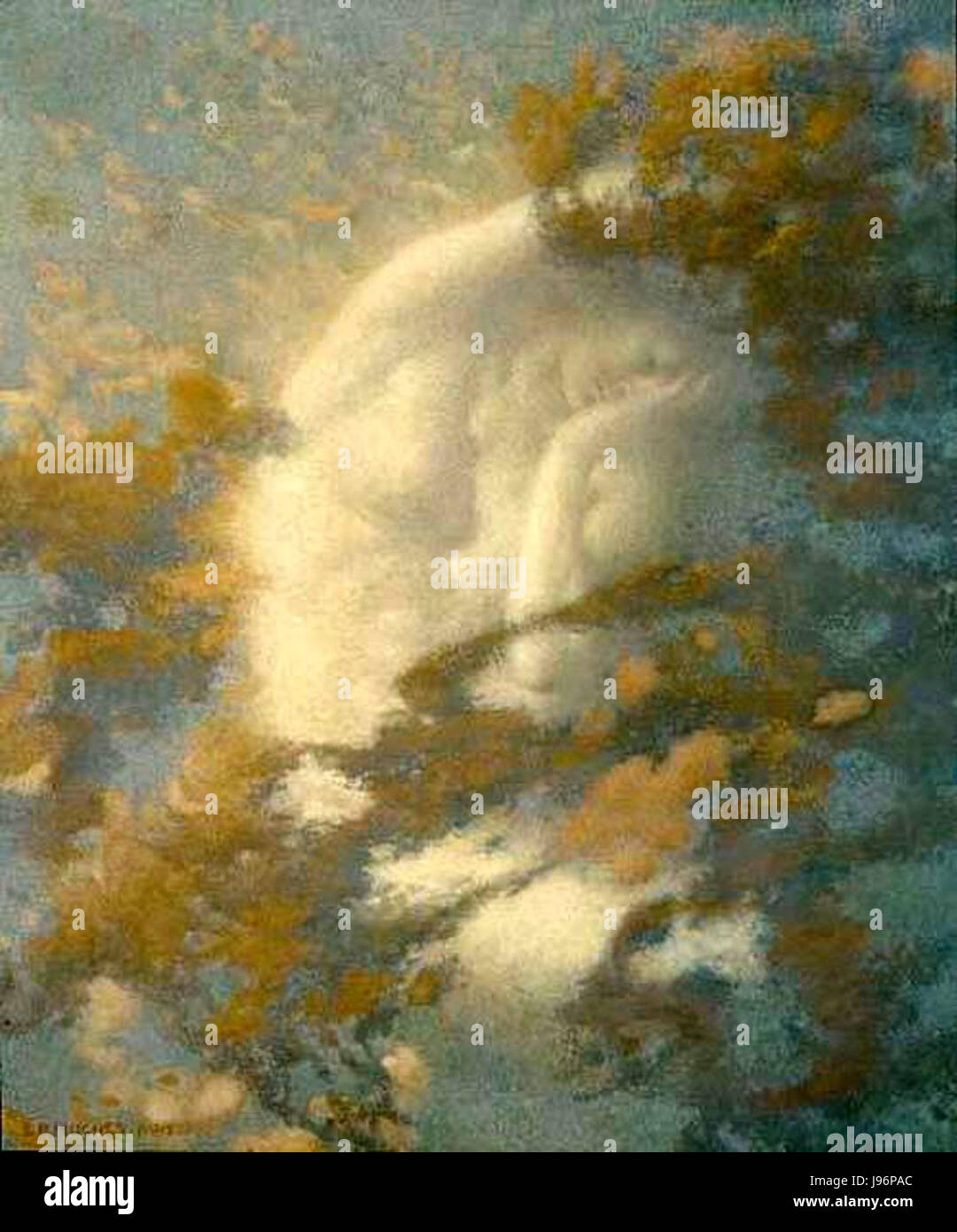 L'œuvre 'Pack Clouds Away and Welcome Day' de E. R. Hughes, représentant le contraste entre la lumière et l'obscurité, symbolisant l'espoir et le début d'une nouvelle journée. Banque D'Images L'œuvre 'Pack Clouds Away and Welcome Day' de E. R. Hughes, représentant le contraste entre la lumière et l'obscurité, symbolisant l'espoir et le début d'une nouvelle journée. Banque D'Images