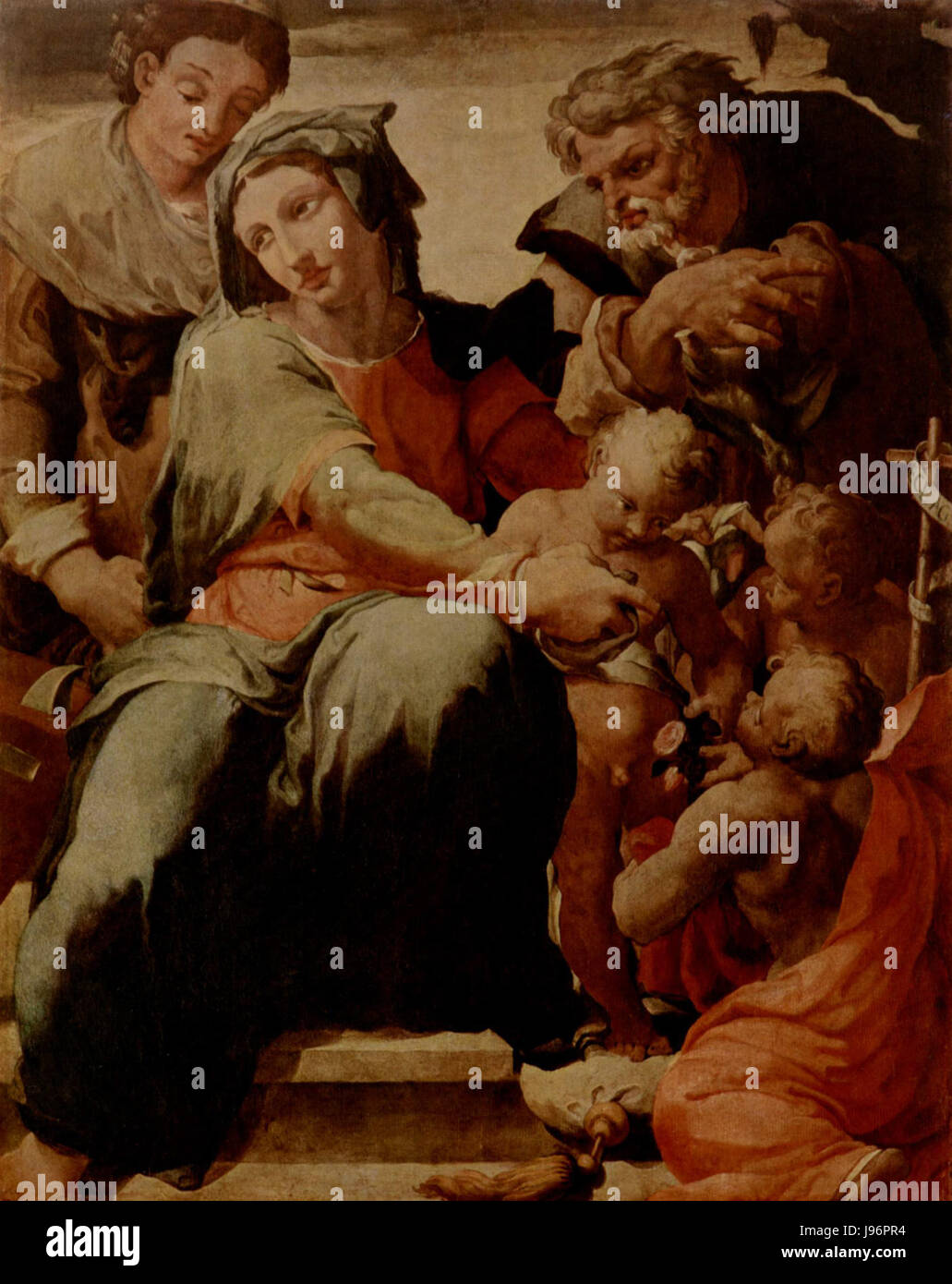 Pellegrino Tibaldi était un peintre italien connu pour son travail à la fin de la Renaissance et les périodes maniéristes. Cette référence suggère une de ses œuvres, peut-être une pièce illustrant le style et les thèmes qui prévalaient à son époque. Banque D'Images