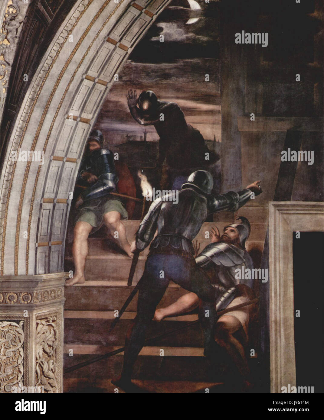 'Raffael 086' fait référence à une œuvre de l'artiste italien Raphaël, réputé pour sa maîtrise de la peinture de la Renaissance. Cette pièce reflète l'habileté de l'artiste dans la composition, l'utilisation de la couleur, et la forme humaine, traits caractéristiques de l'époque de la Renaissance. Banque D'Images