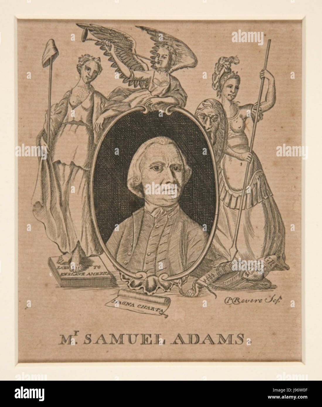 Samuel Adams par Paul Revere 1774 Banque D'Images