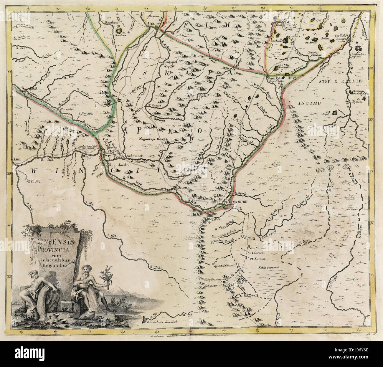 Cette carte historique de 1745, représentant l'Empire russe, est une ressource précieuse pour comprendre l'étendue géographique et les frontières politiques de la Russie au XVIIIe siècle. La carte est écrite en latin et présente les territoires de empire’ à travers l'Europe et l'Asie. Banque D'Images