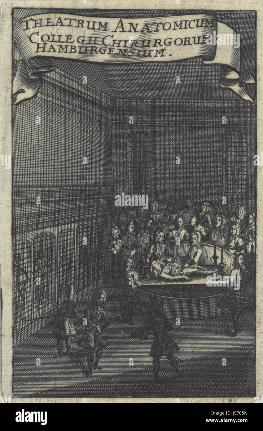 Un théâtre anatomique historique à Hambourg utilisé par le Collège des chirurgiens pour l'éducation médicale et l'étude de l'anatomie humaine, mettant en valeur les premières pratiques médicales modernes. Banque D'Images