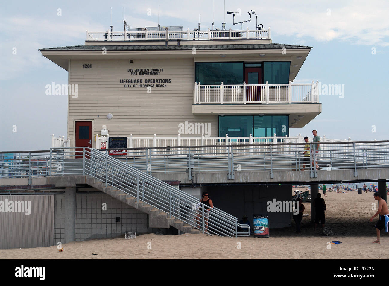 Hermosa Beach, Lifeguard station, Los Angeles, Californie, États-Unis d'Amérique, Amérique du Nord Banque D'Images